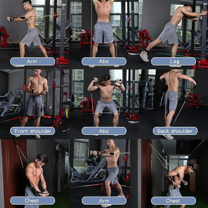 WHATAFIT Resistance Bands, Exercise Bands，Resistance Bands for Working Out, Work Out Bands with Handles for Men and Women Fitness, Strength Training Home Gym Equipment