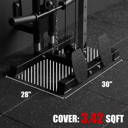 ER KANG Wall Mount Cable Station, Cable Crossover Machine with 18 Positions Dual Pulley System for Home Gym Fitness Equipment