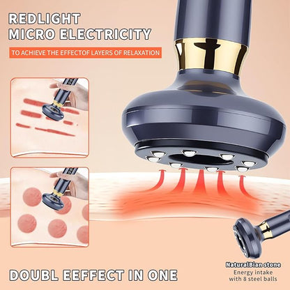 Electric Handheld Cellulite Massager -12 Adjustable Suction Modes for Anti-Cellulites Massage Therapy, Rechargeable Cordless Cellulite Remover Tool for Legs/Belly/Thighs/Arms/Butt(White)