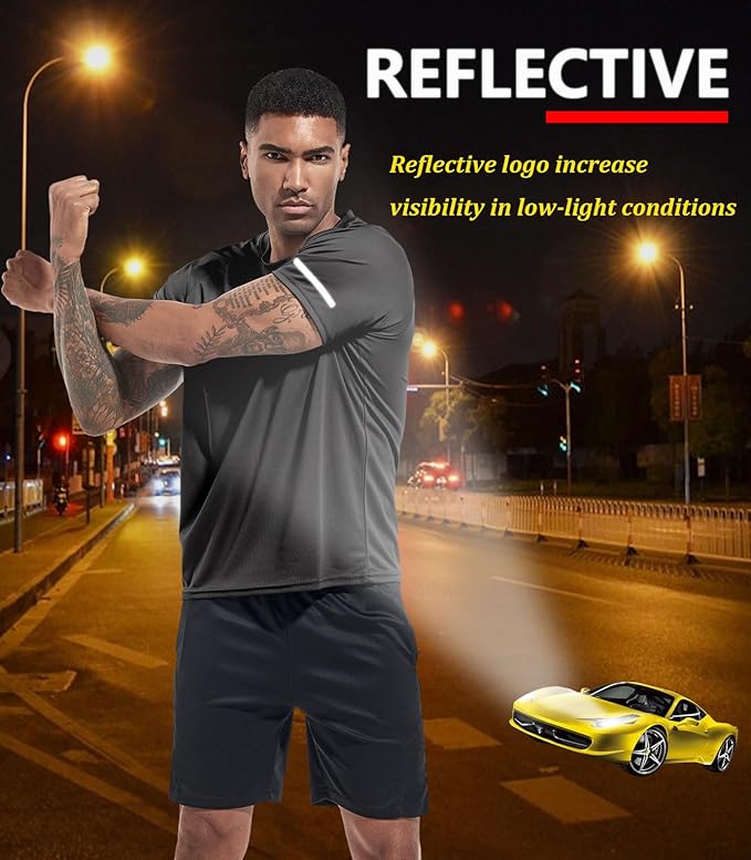 Boyzn 1, 3, 5 or 7 Pack Men's Workout Running Shirts, Dry Fit Moisture Wicking T-Shirt, Gym Athletic Short Sleeve Tee Shirts