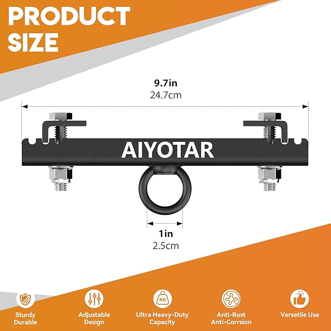 I Beam Clamp Hanger Mount, Heavy Duty Steel Beam Clamp, Heavy Punching Boxing Bag Hanger 5600LB Maximum Bearing Capacity H beam clamp hanger for Boxing Muay Thai MMA Training Gym Swing Trapeze Hammock