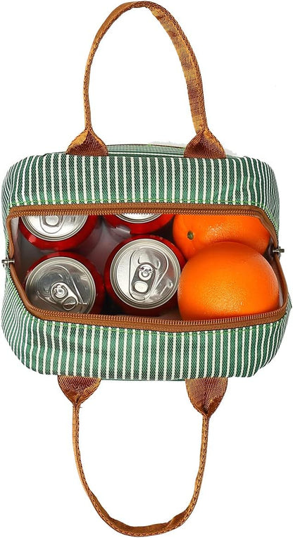 FlowFly Insulated Lunch Cooler Bag - Tote Bag Organizer for Women/Men, Green