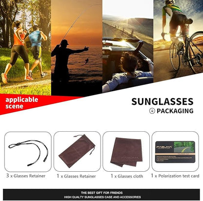 FAGUMA Sports Polarized Sunglasses For Men Cycling Driving Fishing UV400 Protection