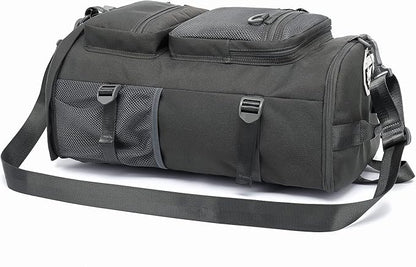 Kalesi Gym Duffle Bag Backpack 4-Way Waterproof with Shoes Compartment for travel Sport Hiking laptop (gray)
