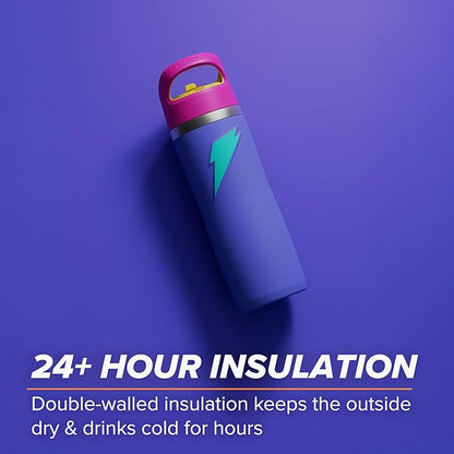 Gatorade 'Overtime' 22oz Stainless Steel Water Bottle, Straw Cap, Purple/Pink