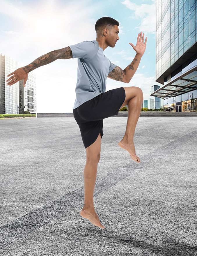 Boyzn 1, 3, 5 or 7 Pack Men's Workout Running Shirts, Dry Fit Moisture Wicking T-Shirt, Gym Athletic Short Sleeve Tee Shirts