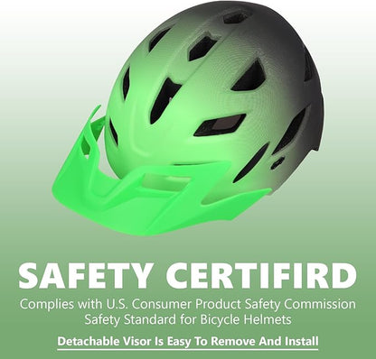 Kids Bike Helmet,Bavilk Kids Boys Girls Bike Helmets with LED Light Detachable Visor Children Youth Teen Multi-Sport for Skating Cycling Scooter Skateboard Adjustable & Lightweight 19.7"-22.4"