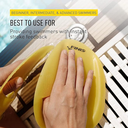 FINIS Agility Floating Swim Paddles - Strapless Design for Stroke Technique - Instant Feedback