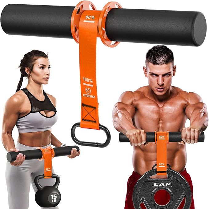 FitBeast Forearm Strengthener & Wrist Roller Forearm Exerciser - Adjustable Forearm Strength Trainer with Thickened Anti-Slip Grip Handles, Ideal for Boosting Grip Strength & Muscle Building