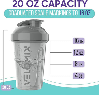 '-6 PACK- Shaker Cups for Protein Shakes 20 oz - 6x Wire Whisk | Leak Proof Protein Shaker Bottle for Protein Shakes, Shaker Bottle Pack for Pre & Post Workout, Shaker Cup (Modern Neutrals)