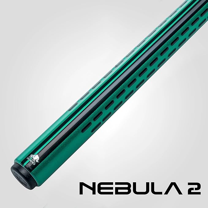 RHINO Nebula 2 Pool Cue - 100% Carbon Fiber Shaft & Composite Butt. Time Crystal Tip, Pro Taper Design, 12.4 mm,12.8 mm. 3/8-8 Joint, 3D Friction Grip. Low Deflection Pool Cue