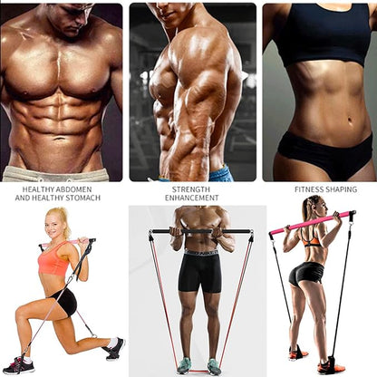 15Pcs Pilates Bar Kit with 180Pounds Resistance Band