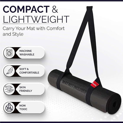 Yoga Mat Straps 2 in 1 - Cotton - Adjustable anti-slip straps for yoga, pilates, stretching, for carrying mats