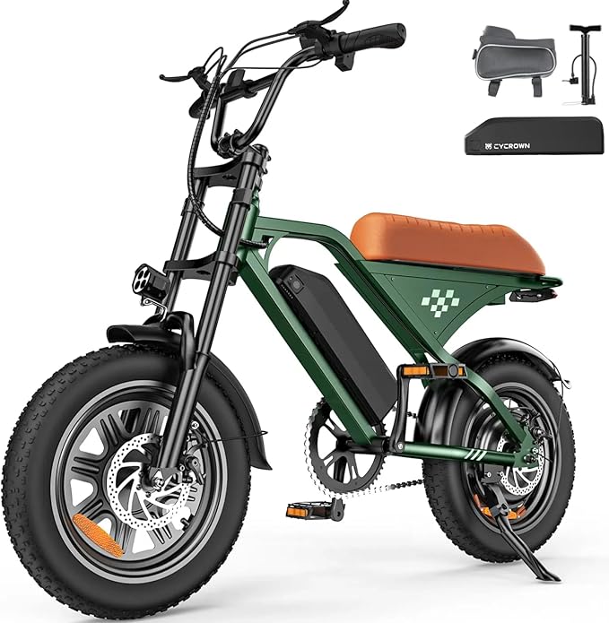 Electric Bike for Adults,16" Electric Dirt Bike with 750W Motor,22MPH 55 Miles PAS Range ebike,UL2849 Certified 374.4WH Battery USB Charging Commute Off Road Ebikes for Adults and Teens