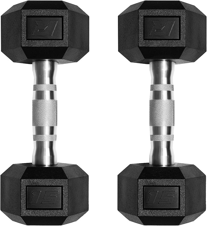RitFit 5-650 LBS PVC Encased Hex Dumbbell Sets with Optional Rack for Home Gym, Hand weight with Chrome Handle for Strength Training, Workouts