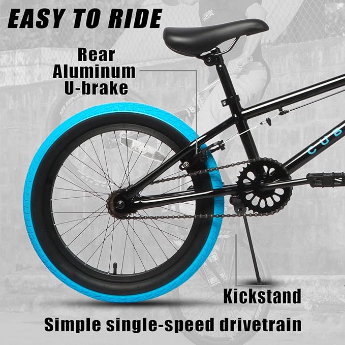 Freestyle BMX Bike, 18 20 Inch Kids Bicycle for 5-13 Years Old Kids and Beginner Level Rider, Multiple Colors
