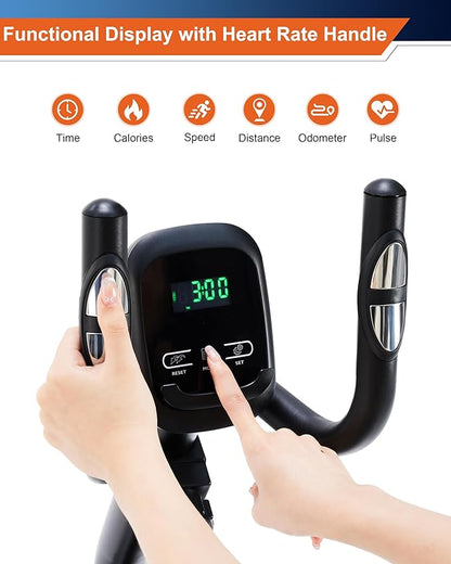 Recumbent Exercise Bike for Seniors - 400LB Weight Capacity Recumbent Bikes with Comfortable Seat, Pulse Sensor, 16-level Resistance, LCD Monitor