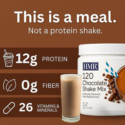 HMR 120 Chocolate Shake Meal Replacement Powder | Chocolate Shake Mix to Support Healthy Weight Loss | 12g of Protein | Nutritional Drink | Low Calorie Food | 12 Servings