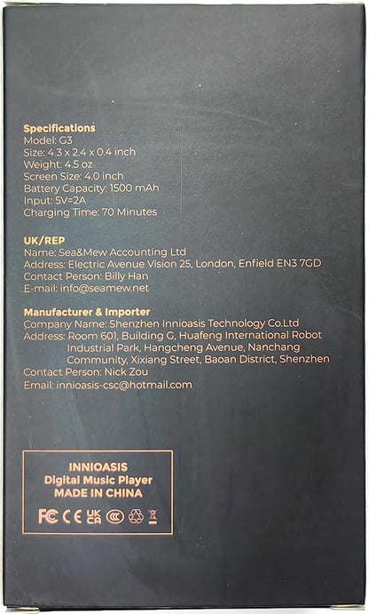 160GB MP3 Player with Bluetooth and WiFi, innioasis Music Player with Spotify,Pandora,Amazon Music,4" Touch Screen Android MP4 MP3 Player for Kids with Libby,Audible,Spotify Kids (White+ Green)