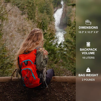 Everfun Hydration Backpack 18L with Water Bladder 2L/3L Hiking Water Backpack Women Men Hydration Pack Insulated Lightweight Day Hydropack with Storage for Hiking, Biking, Running, Festival