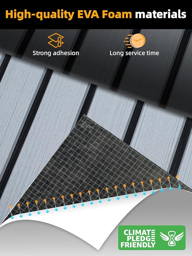 FOCEAN Boat Flooring EVA Foam Boat Decking Faux Teak Marine Flooring Boat Mat Boat Carpet Sheet for Motorboat RV Yacht Kayak Surfboard, 94.5"x 47.2"/35.4"/23.6"/15.7"