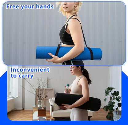 Black Yoga Mat Sling 1 Pcs Multi-purpose Straps Easy-Cinch Yoga Mats Holder Adjustable Strap Hands-Free Easy to Carry for Carrier and Organizing - Mat Not Included