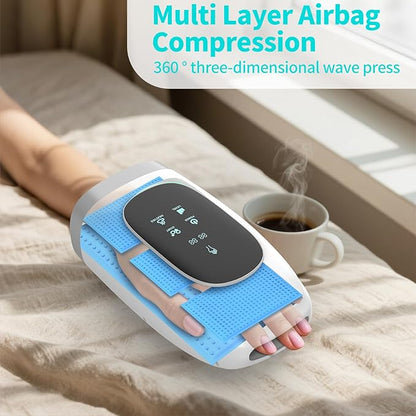 Hand Massager, Cordless Hand Massager with Heat and Compression for Arthritis and Carpal Tunnel, 3 Modes, 5 Intensity Levels, 15-Minute Timer