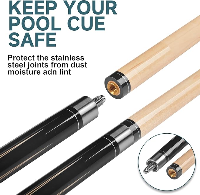 HomeSeason Pool Cue Stick 57" Billiard Cue Sticks Professional Low Deflection Pool Sticks