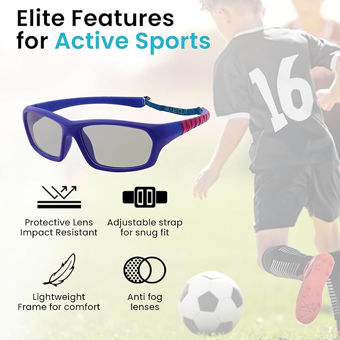 BLUE CUT Sports Protection Goggles, Photochromic Lenses Safety Glasses for Basketball, Pickleball and Outdoor Sports