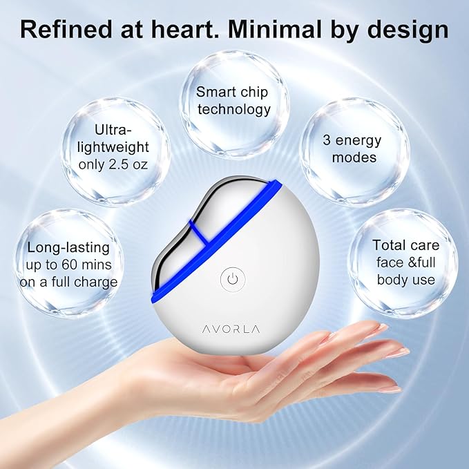 LED Gua Sha Facial Tool with Heat and Microcurrent, Skin Toning Device, Skin Light Therapy Anti-Aging/Anti-Wrinkles,face Lift, Eye/face Puffiness, Skin Firm