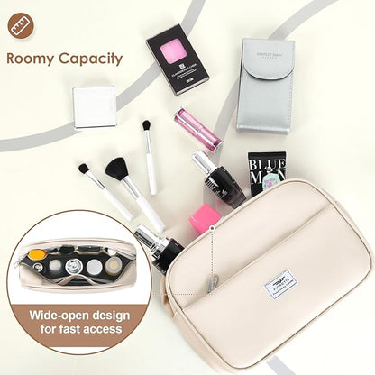 FIORETTO Womens Gym Tote Duffle Bag with Toiletry Bag, Sports Duffel Overnight Hospital Workout Carry on Bag for Girls with Wet Pocket & Shoe Compartment, Ideal for Travel, Swimming, Dance Beige