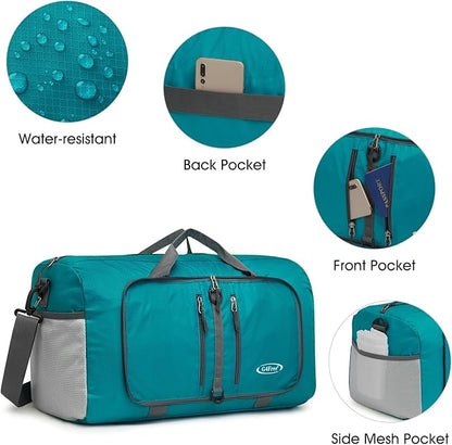 G4Free 40L/65L Foldable Duffel Bag, Water-Repellent Travel Backpack, Lightweight Carry Bag for Overnight Weekender Sports Men Women