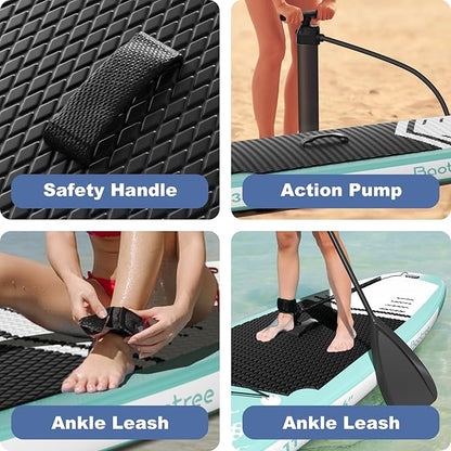 Inflatable Stand Up Paddle Board (6'' Thick) - Premium SUP Board with Durable SUP Accessories & Non-Slip Deck | Includes Paddle Pump & Backpack | for Adults/Youth