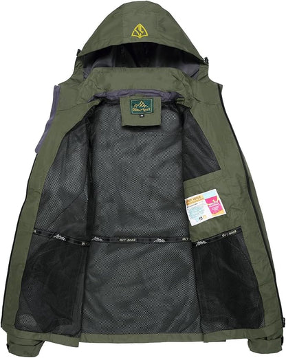 GIISAM Mens Windproof Jacket Waterproof Lightweight Mountain Sport Jacket for Men Hooded Windbreaker Raincoat