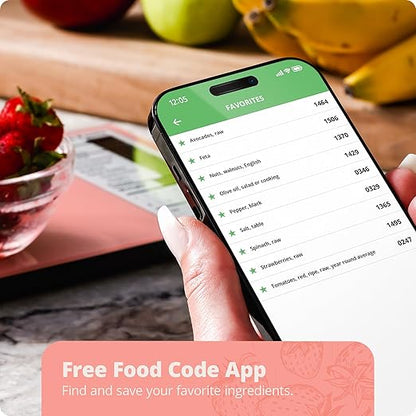 Greater Goods Nutrition Scale with Food Grade Glass, Perfect for Calorie Counting, Meal Prep, and Weight Loss (Coral Pink)