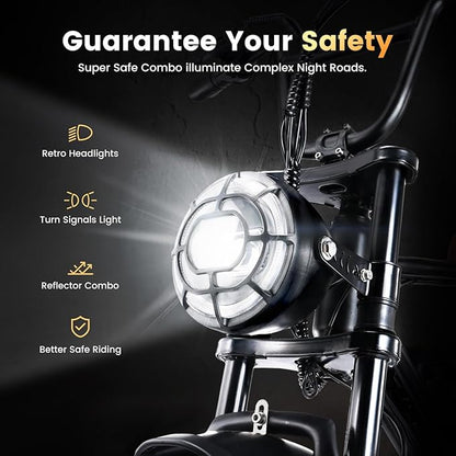 Electric Bike for Adults,Peak 1000W/1500W Motor,20/28MPH 55-150Mile ebikes for Adults with 10.4AH/13AH/26AH Battery,20" Fat Tire Electric Dirt Bike Commuting Off Road Ebike, UL2849