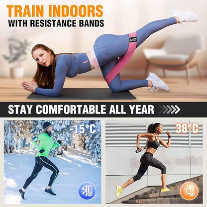 Fabric Resistance Bands for Working Out - Exercise Bands for Women and Men, Booty Bands for Legs and Glute, Yoga, Pilates, Rehab, Fitness and Home Workout