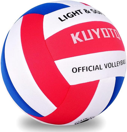 KUYUTQ Soft Light Quiet Indoor Volleyball for Kids Youth Beginners, Perfect for House Yard Training Practice Games(Deflated)