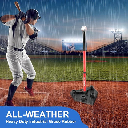 Eastgoing Heavy Duty Baseball and Softball Portable Travel Batting Tee.Adjustable 5-Position Baseball and Softball Batting Tee.Hitting Tee for Any Age Player Baseball