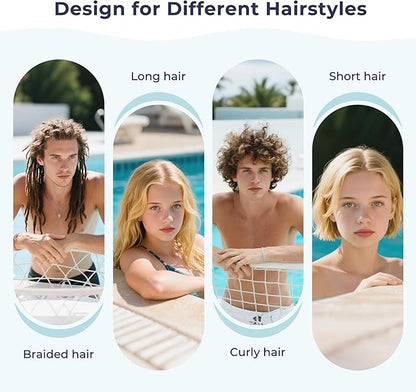 Firesara Fabric Swim Cap, High Elasticity Swimming Cap Keeps Hair Clean Breathable Fit Both Long Hair Short Hair, Swim Caps Woman Girls Men Kids One Size Hat