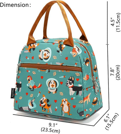 FlowFly Insulated Lunch Cooler Bag - Tote Bag Organizer for Women/Men, Dog
