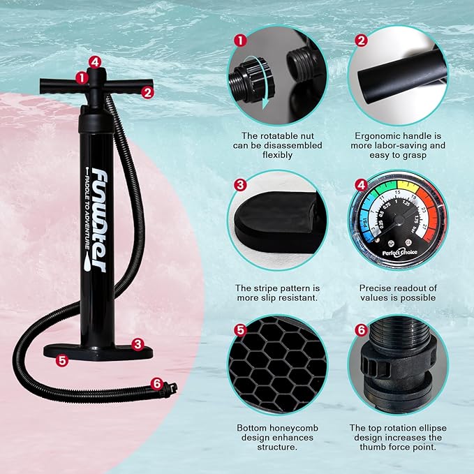 FunWater Inflatable Ultra-Light Stand Up Paddle Board for All Skill Levels with Premium SUP Paddleboard Accessories,Non-Slip Comfort Deck for Youth & Adults