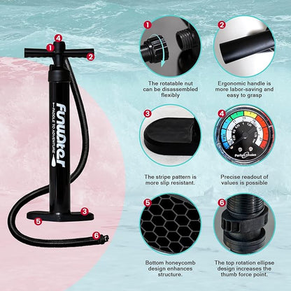 FunWater Inflatable Ultra-Light Stand Up Paddle Board for All Skill Levels with Premium SUP Paddleboard Accessories,Non-Slip Comfort Deck for Youth & Adults