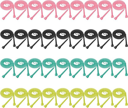24/36 Pack Pvc Jump Rope, Adjustable Speed Jump Rope with Plastic Handles for Men Women, Skipping Rope for Exercise and Gym Fitness