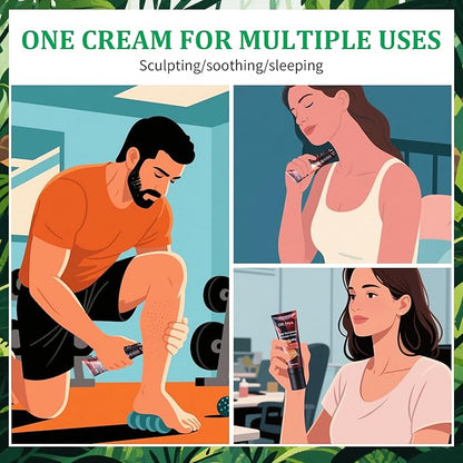 Hot Sweat Cream for Women & Men – Caffeine Hot Sweat Workout Enhancer with Massage Head, Hot Cream for Stomach Belly Fat Burner & Cellulite Cream for Thighs, Arms, Waist Trainer Workouts