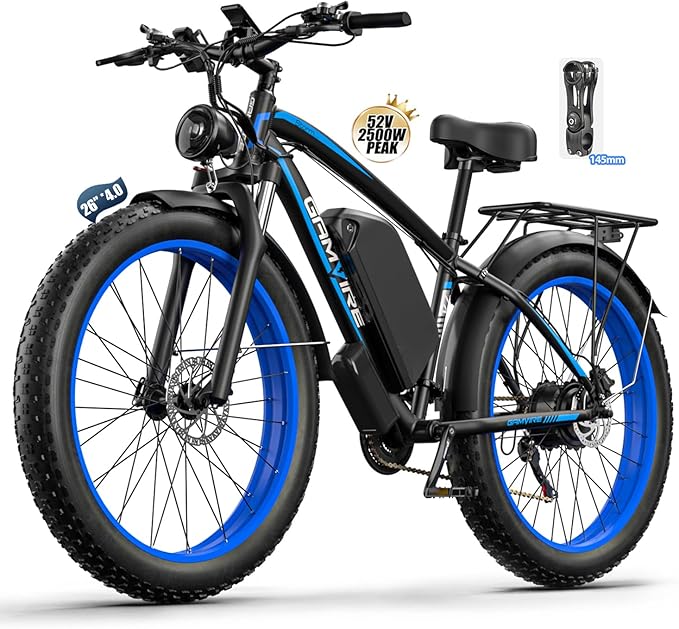 Ebike for Adults Electric, 52V 19.2Ah/32Ah, Peak 2000W/2500W E-Bike, 36/40MPH, 70 Miles/100Miles Long Range, Hydraulic Disc Brake, Off Road Snow Mountain E-Bike, 24"/26" Fat Tire Fast Electric Bicycle