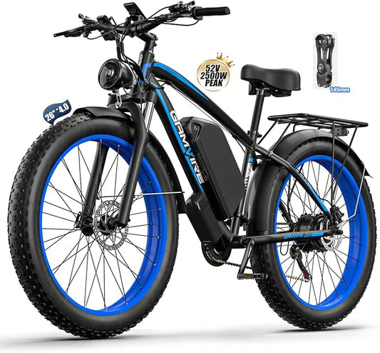 Ebike for Adults Electric, 52V 19.2Ah/32Ah, Peak 2000W/2500W E-Bike, 36/40MPH, 70 Miles/100Miles Long Range, Hydraulic Disc Brake, Off Road Snow Mountain E-Bike, 24"/26" Fat Tire Fast Electric Bicycle