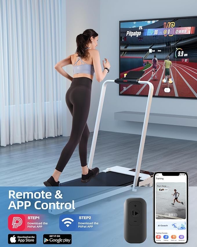 Walking Pad Treadmill with Handle Bar 3.0 HP Foldable Treadmills 300LBS Capacity Folding Walking Pad 3 in 1 Under Desk Treadmill Remote Control with APP