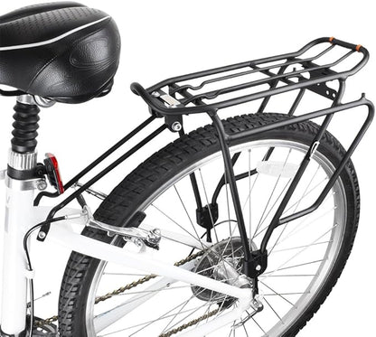 Ibera Bike Rack - Bicycle Touring Carrier Plus+ for Disc Brake/Non-Disc Brake Mount, Fat Tire Bikes, Frame-Mounted for Heavier Top & Side Loads, Height Adjustable for 26"-29" Frames