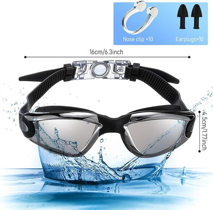 Konohan 10 Pack Swim Goggles Bulk for Kids adult Pool Goggles Anti Fog Silicone No Leak Swimming Glasses for Men Women Youth